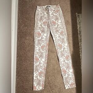 H&M Cream and Pink Paisley Pants. Size 2. NWT!